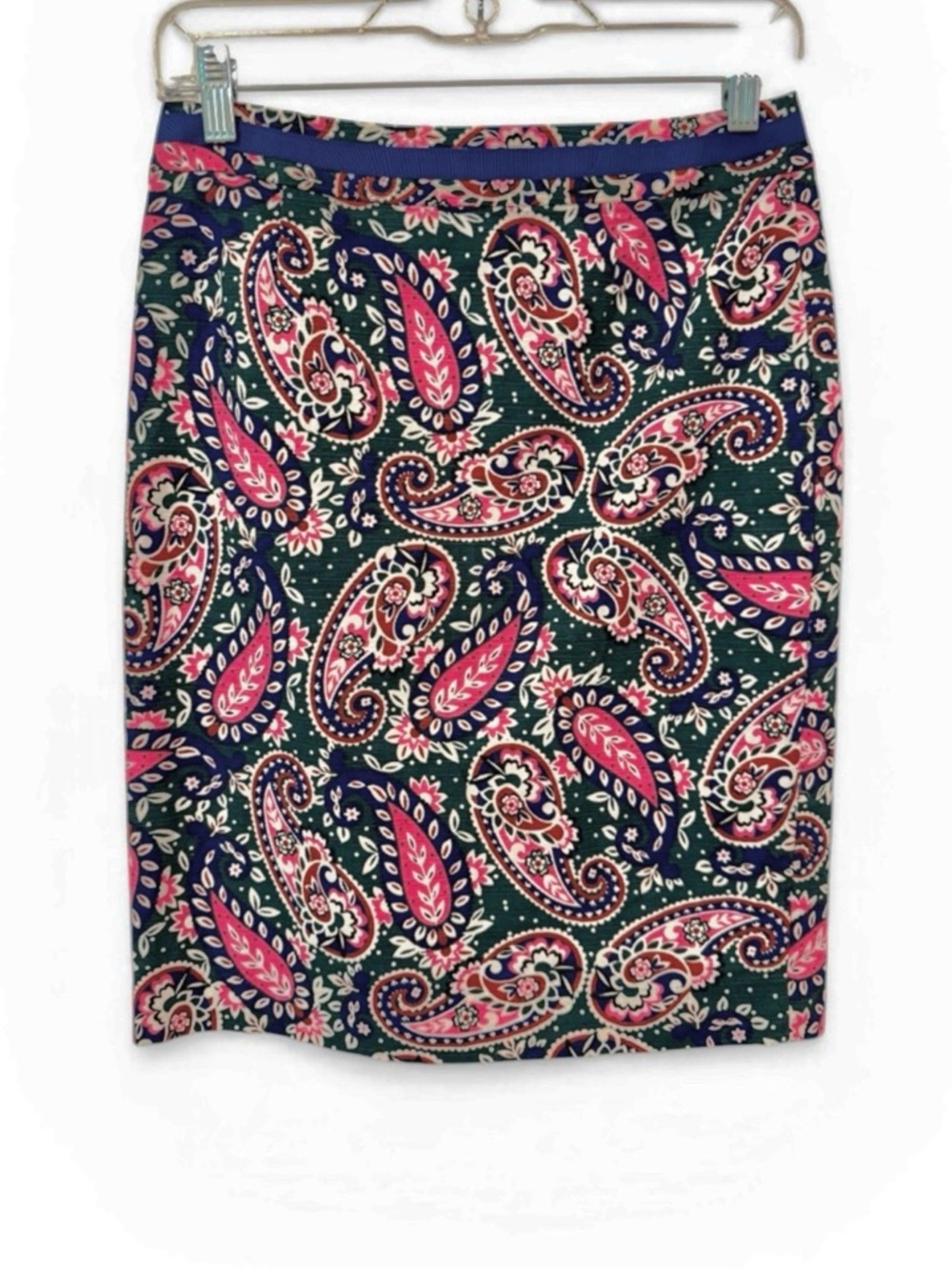Boden Richmond Pencil Skirt Woodland Green Paisley 4P NWOT